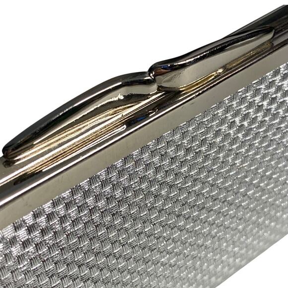 Mini Coin Purse Silver Structured Kiss Lock - Picture 3 of 8